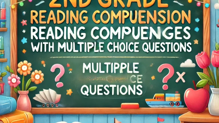 2nd grade reading comprehension passage with multiple choice questions